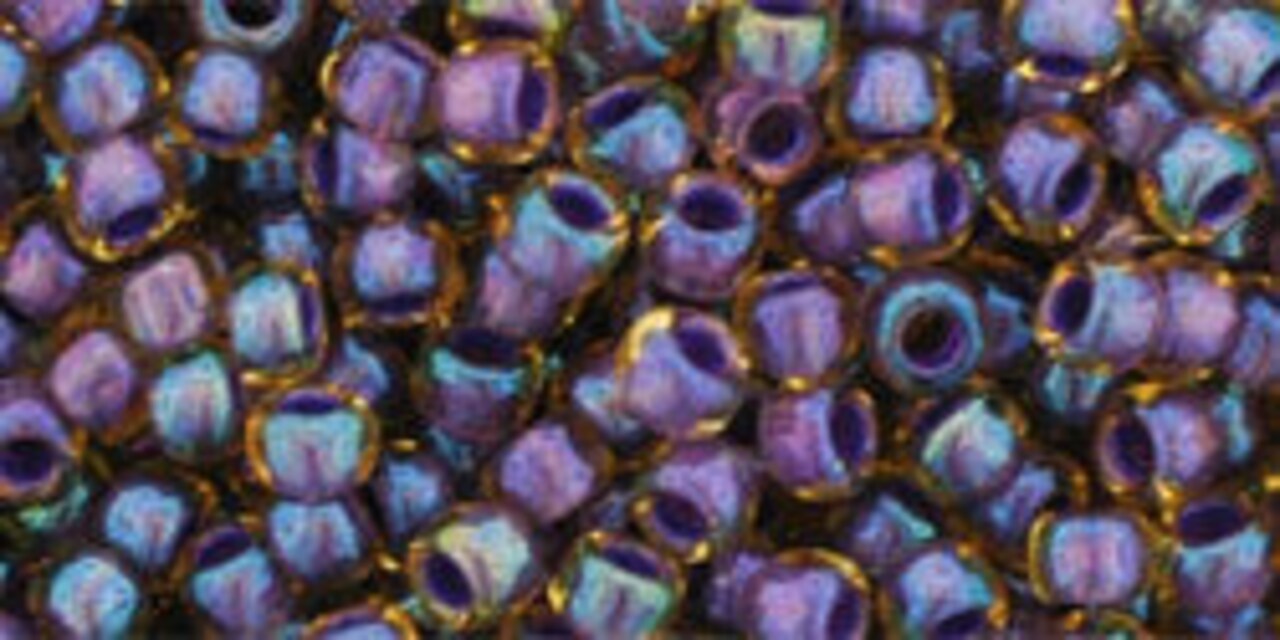 Toho 8/0 Round Japanese Seed Bead, TR8-927, Inside Color Light Topaz/Mauve